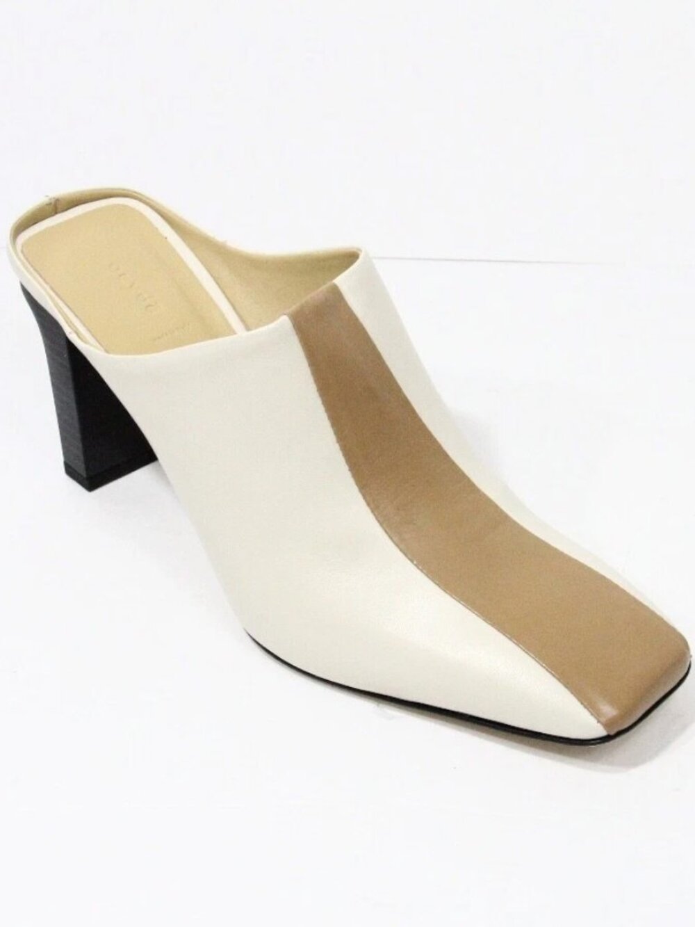 Aeyde Leather Colorblock Square Toe Mules Size 37